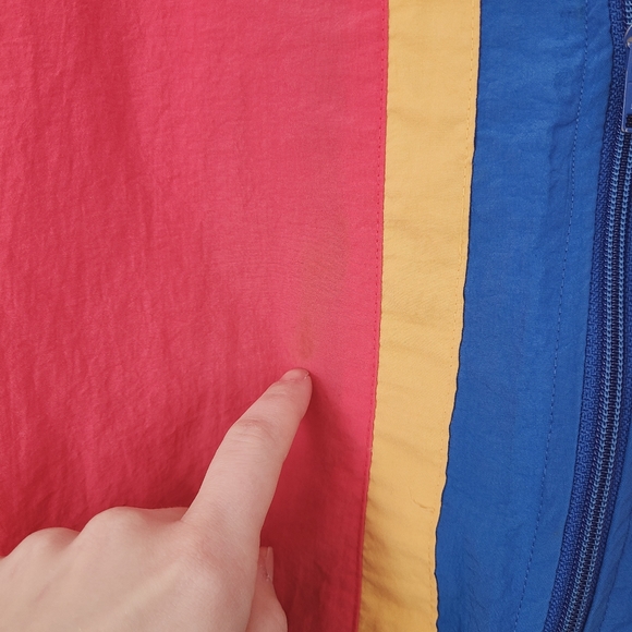80-90s Vintage Bold Color Block Windbreaker Jacket - Picture 8 of 10